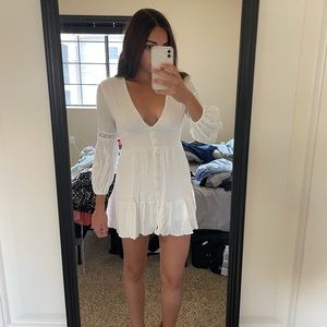 Francesca’s White Embroidered Dress